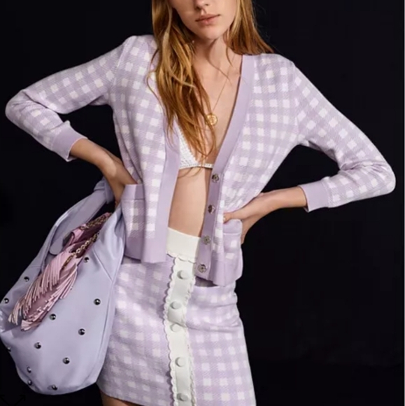 Maje Checkered Cardigan - Picture 5 of 7